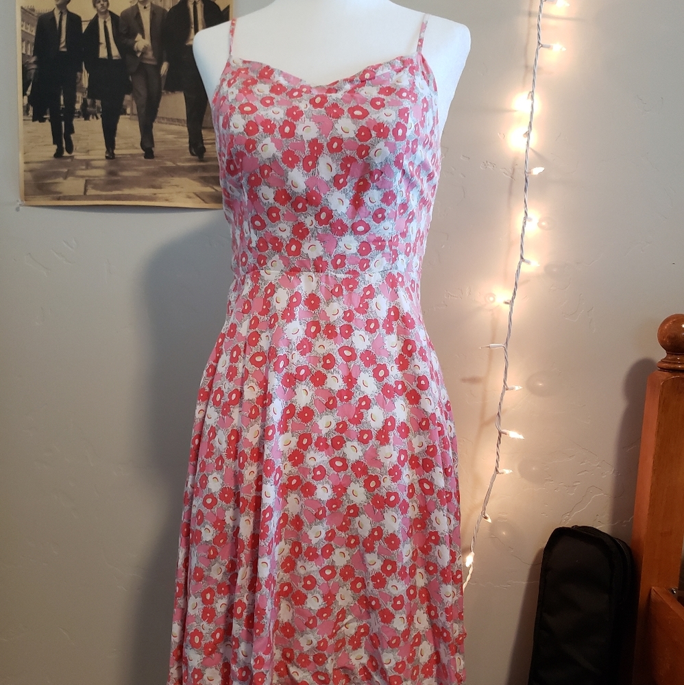 pink floral dress